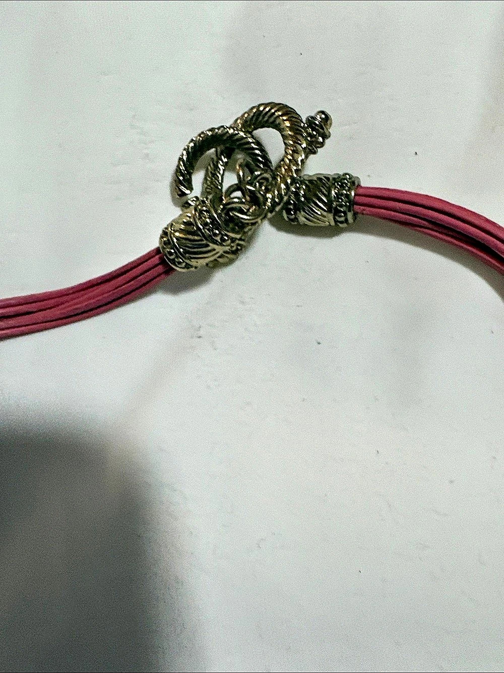 Pink Rhinestone Multi-Strand Necklace - Picture 3 of 11
